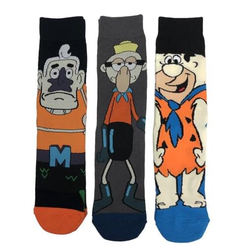 3 Pairs Of Fashionable And Comfortable Cartoon Cotton Socks, New Street Trend, Skateboard Sports And Leisure Style