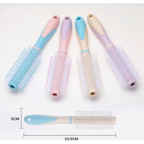 1Pc Curl Comb Natural Bristle Hair Rollers Brush Round Barrel Blowing Curling Diy Hairdressing Styling Tool
