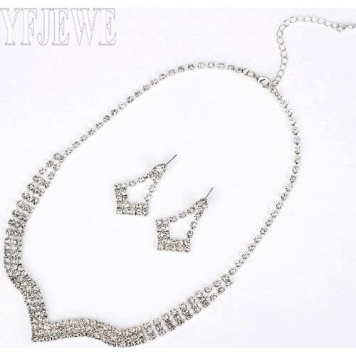 2017 Women New Fashion Jewelry Sets Nechlace And Earrings Silver Plated Rhinestone For Party N248
