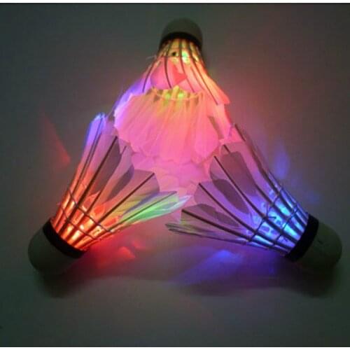 Novelty Sport LED Glowing Badminton Shuttlecock 2 Pcs/Set Red Light & Blue Light