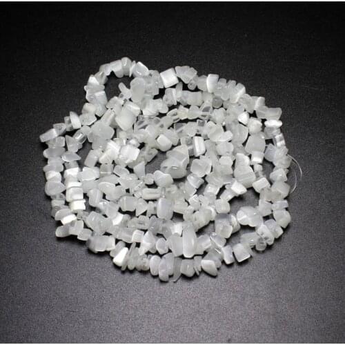 Wholesale 5-8 mm Gravel Shape Cat 's eye Natural Stone Irregular White Opal Beads For Jewelry Making DIY Bracelet Strand 34