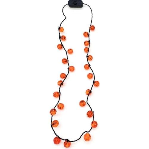 Stylish Colorful Christmas Pumpkin Necklace LED Light Orange LED Light Necklace Vivid for Celebration