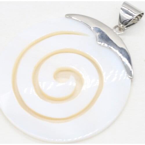 Natural White Shell Pendants Exquisite Round Pendant for Jewelry Making DIY Necklace Earring Accessories Unisex Gift 45x45mm