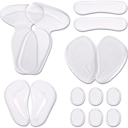 Transparent Foot Protector 5-in-1 Gel Heel Sticker Anti-abrasion Foot Sticker Forefoot Pad Transparent Heel Sticker Soft Insole