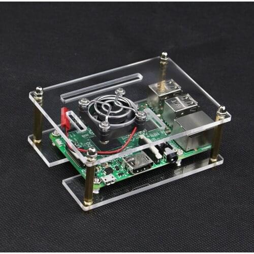 Raspberry Pi 4 Acrylic Case with CooLing Fan Clear Case for Raspberry pi 4 Model B Transparent Shell Compatible with RPI3 RPI2