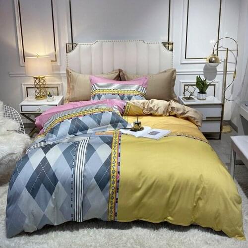 Luxury Egyptian Cotton Duvet Cover Set Flower Tree Leaves Bedding Set Queen King Bright Colorful Bed Sheet Pillowcases