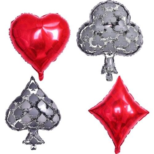 Theme Decoration Playing Card Balloon Decor Poker Las Vegas Party Decoration Balloon Game Night Magic Party Supply