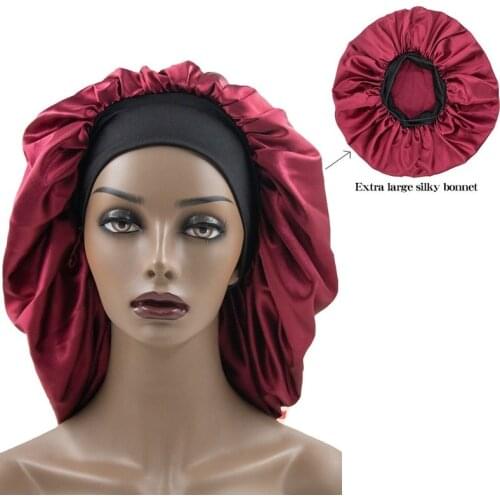 Turban Women Hat Sleeping Cap Casual Outdoor Cover Wide edge elastic satin nightcap beauty salon chemotherapy cap Stein bonnets
