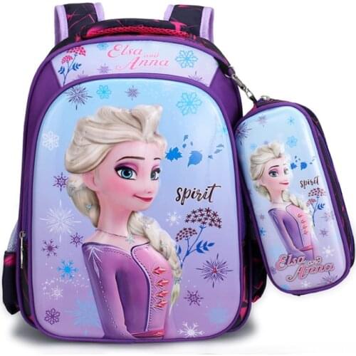Disney Cartoon Princess Frozen Elsa Mermaid Large capacity schoolbag For Girls Children Backpack Bookbag Primary School Backpack