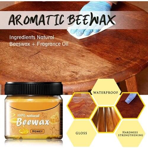 1pc Natural Wood Wax Multi-purpose Natural Wood Wax Wood Polishing Care Fragrant Beeswax Renewal Furniture For Home 85g