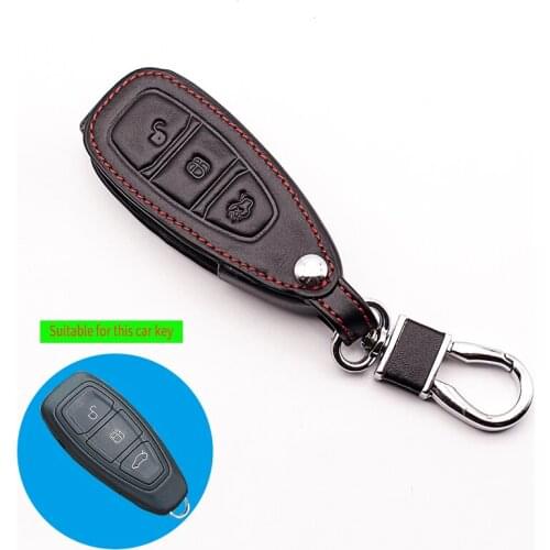 High quality leather key case Car cover for Ford Focus leather key holder 3 mk3 mk4 Ranger Edge Mondeo Kuga key box Accessories