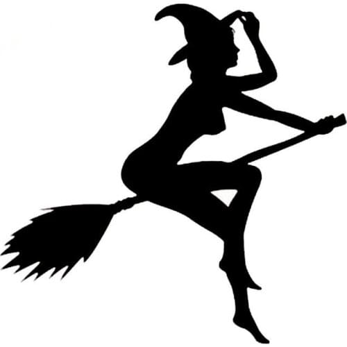 Funny Sexy Witch Lady Girl Car Stickers Cover Scratches Reflective Decals Decoration Accessories Vinyl,12cm*11cm