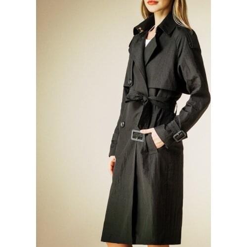 Trench Coat For Women Spring Coat Double Breasted Long Slim Windbreaker Casaco Feminino Autumn Outerwear Abrigos Mujer LX2626