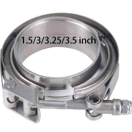 1.5/3/3.25/3.5 inch Stainless Steel Quick Release V Band Clamp With Male Female Flange Exhaust Pipe Clamp