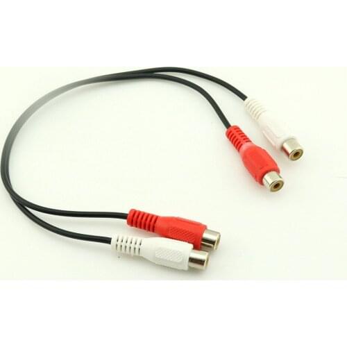 10pcs 2 RCA to 2xRCA Female to Female Audio Video DVD AV Connect Data Adapter Cable 30cm