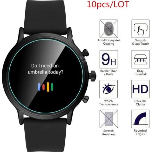 10pcs For Fossil Gen 5 Carlyle HR Tempered Glass Premium Screen Protector Film Gen 5 Carlyle SmartWatch
