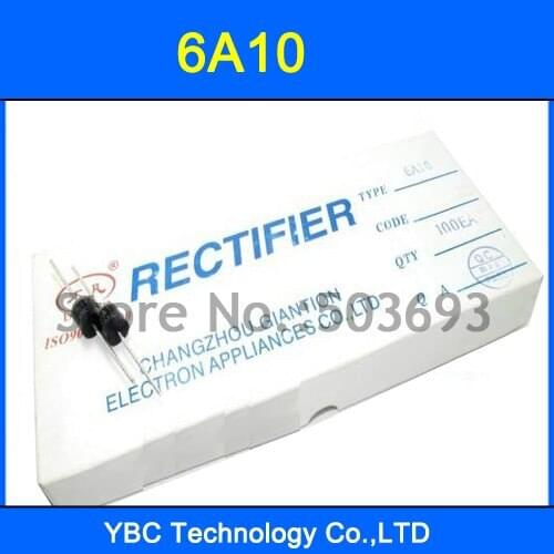 100pcs/lot 6A10 6A 1000V Rectifier Diode