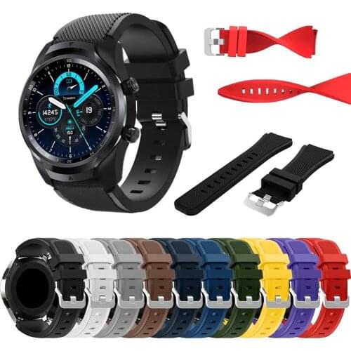 22mm Silicone Wrist Strap For Ticwatch Pro 2021 2020 Pro3 Sport Bracelet For Ticwatch GTX E2 S2 Smart Watch Bands Accessories