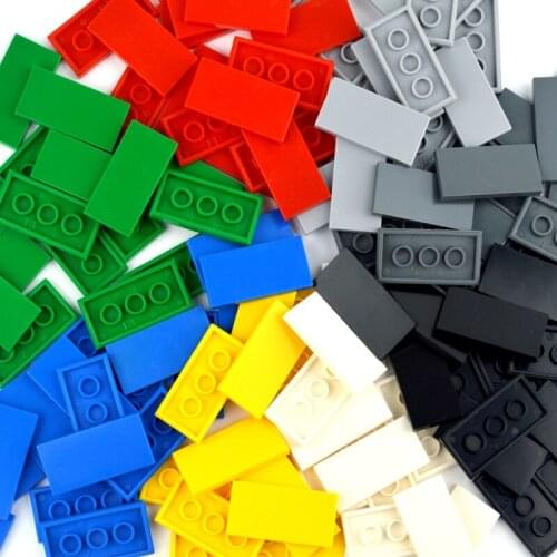 2x4 Educational Creative Size MOC DIY Building Blocks Figure Bricks Ceramic Tile Bricks Smooth Flat Tiles Toys for Children