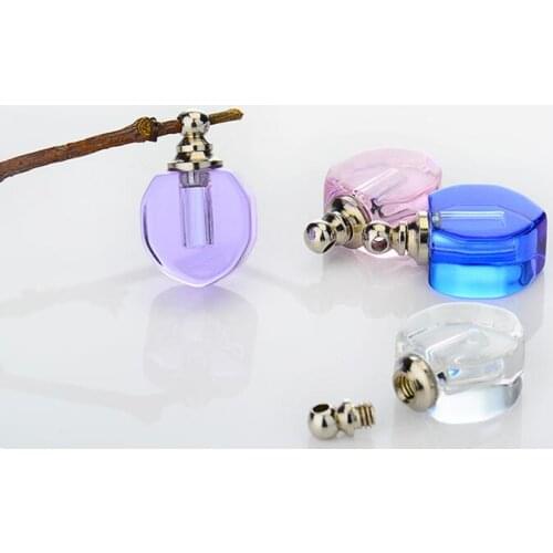 50pcs/lot Crystal cute mini heart Vial Pendant miniature empty wishing bottles SCREW top perfume oil bottle name on Rice art