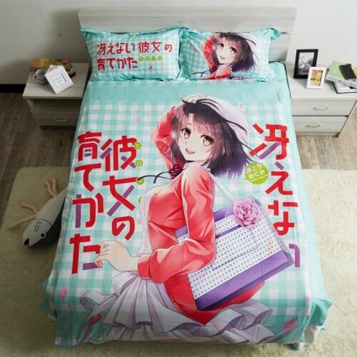Anime saenai heroine no sodate-kata Quilt Cover Soft Printed Bedding Set With Pillow Cases Bed Sheet Duvet Cover Set No.CP151225