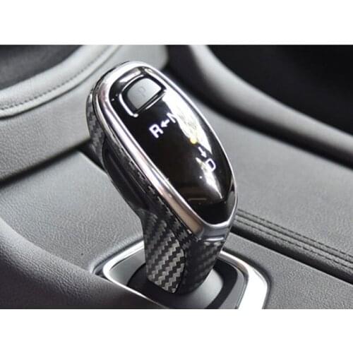 Car Carbon Fiber Gear Shift Knob Head Cover Trim fit For Cadillac XT5 2016-2018