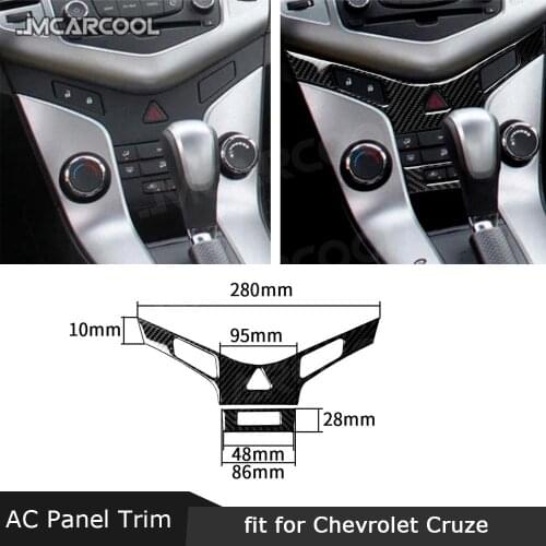 Car Air Conditioning Switch Button Panel Carbon Fiber Trim Frame Cover Stickers For Chevrolet Cruze 2009-2015 Accessories