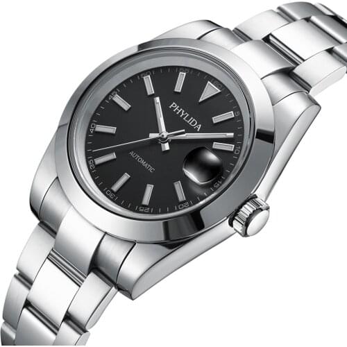 10ATM Watch DATE JUST Homage 39mm Miyota Mov't Mechanical Automatic Black Dial Date Mens Watch Sapphire Crystal Lumed Dial&Hands