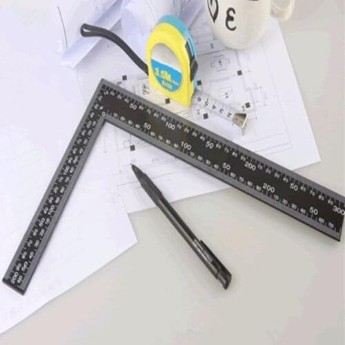 Black Right Angle Frame Carpenter Ruler Square Marking Measure Steel Sewer Tools