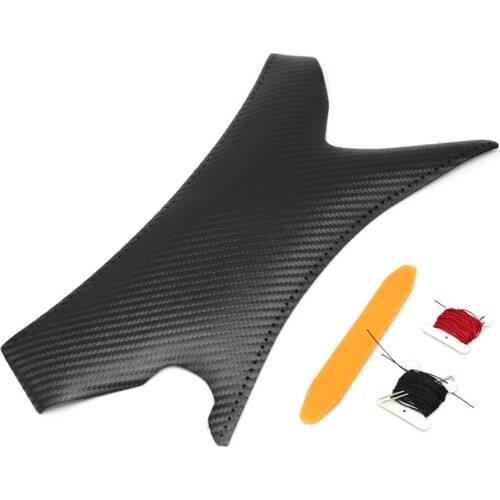 For BMW 3 Series E90 E91 325 320 318 Hand Sewing Carbon Fiber Texture Door Panel Handle Pull Microfiber Leather Cover