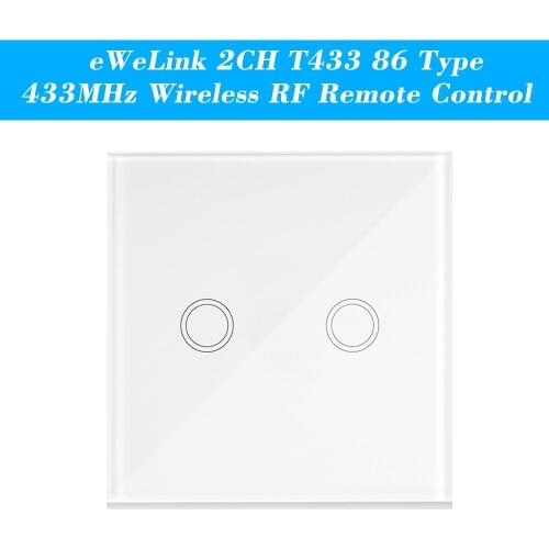 EWeLink T433 86 Type Luxury Wall Touch Panel Sticky 433MHz Wireless RF Remote Control Transmitter Automation Modules 2/3 Gang