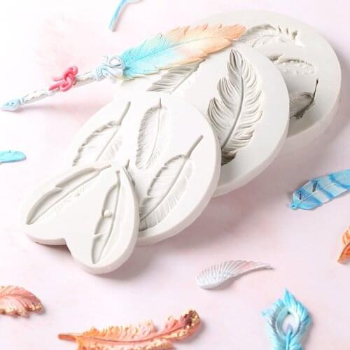 Feather Mould Silicone Mold Fondant Cake Decorating Tool Gumpaste Sugarcraft Chocolate Forms Bakeware