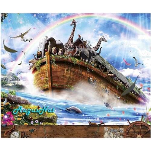 Scenery diamond painting full square animal boat wall art diamond dotz kits diamond embroidery sea crystal pasted crafts gifts