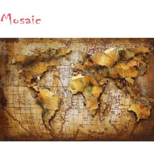 "World Map"5D DIY Diamond Painting Cross Stitch Full Square drill Handicraft Diamond Embroidery picture of pictures office decor