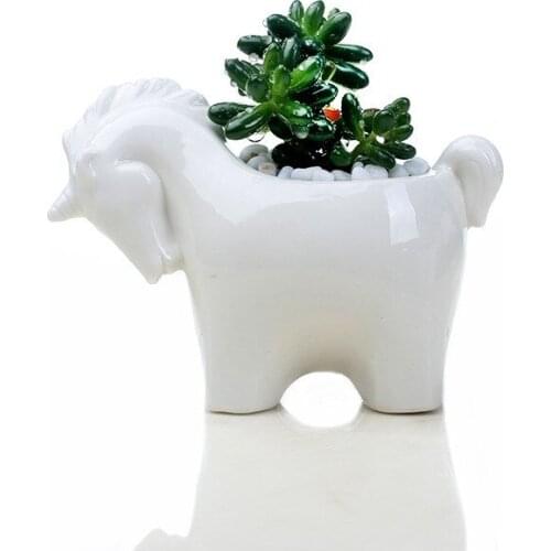 1 Shaped Ceramic Flowerpot Whale Porcelain Flower Pot Animal Plant Pot With Tray For Desktop Home Garden Decoration