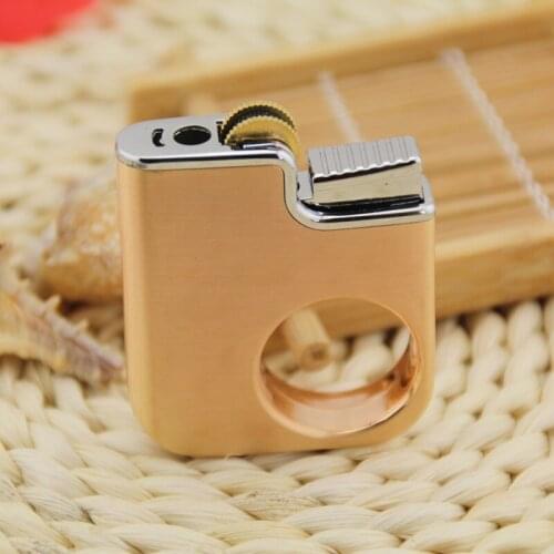 Ring Lighter Personalized Creative Grinding Wheel Open Flame Lighter Encendedores Creativos Gadgets for Men Tobacco Accessories