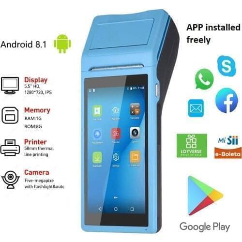 Loyverse POS Brazil Lottery POS PDA Mini Receipt Printer 58mm Handheld POS Terminal NFC Bluetooth WIFI 3G Camera PDA