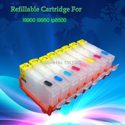 BCI-6B 6C 6M 6Y 6PC 6PM 6G 6R Refillable cartridges WITHOUT CHIP for CANON I9900 I9950 IP8500,8PCS 1 SET,FREE SHIPPING