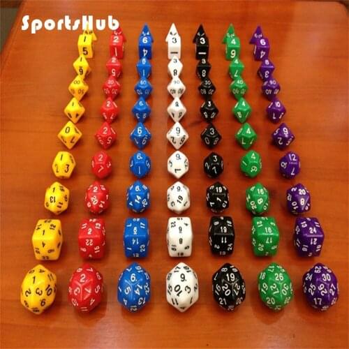 SPORTSHUB 10pcs/Set 7-Colors Acrylic Digital Dice Set With Bag T&G dnd RPG Playing Games Big Dice TOY EF0011