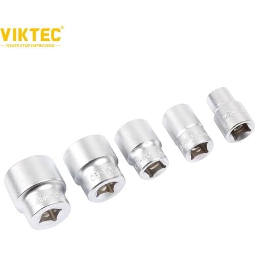 Viktec 5pc 3/8" Drive Deep Bolt Extractor Set Damaged Nut Twist Socket Remover Broken Screw Removal Took Kit