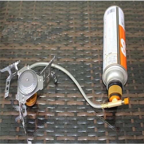Outdoor Stove Burner For Camping Adaptor Split Type Furnace Converter Connector Auto-off Gas Cartridge Tank Furnace Converter