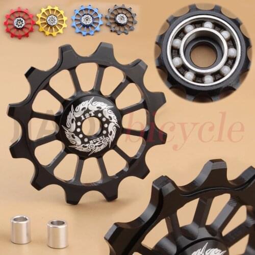MUQZI Bike 12T Ceramics Bearing Guide Pulley Cylcing Rear Derailleur Positive And Negative Tooth Ceramic Guide Pulley Wheel