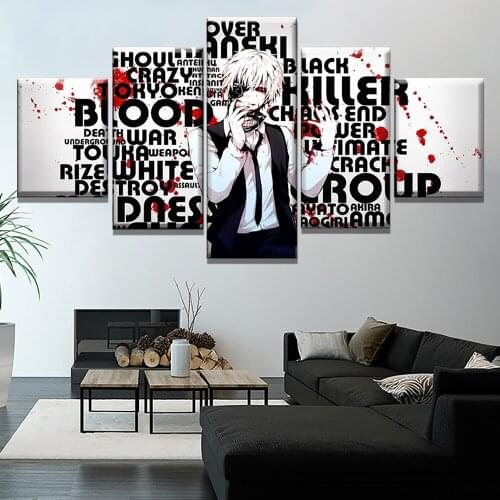 Canvas Print Wall Art Frame Painting 5 PieceS animation Tokyo Ghoul HD Print Canvas Painting Living Room Modern Decorating