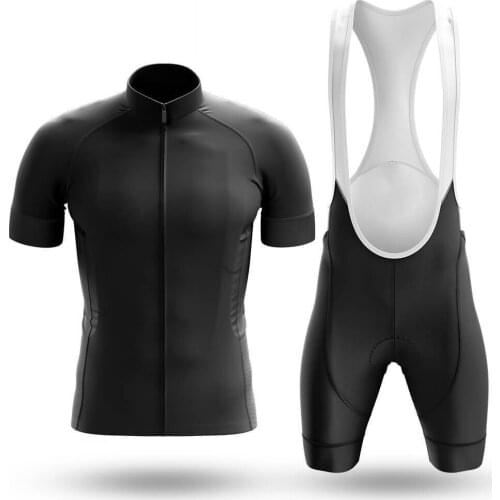 2021 New Black Cycling Jersey Set Sport Team Bike Men Clothing Quick Dry Summer Sleeve Cycling Road Ride Shirt Bib Short Gel Pad
