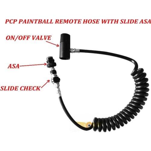 New PCP Paintball High Pressure Remote Hose with Sidecheck ASA 3000PSI Black