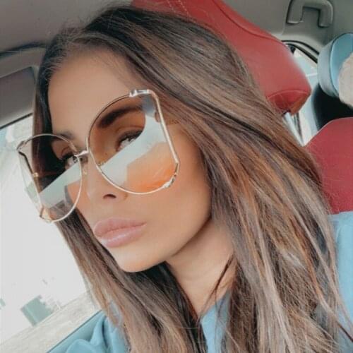 2021 New Brand Designer Pearls Half Round Sunglasses Women Fashion Big Frame Gradient Sun Glasses Female Oculos Unisex Eyewear