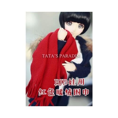 BJD doll clothes suitable for 1/3 1/4 Uncle size red doll [warm velvet scarf] doll accessories