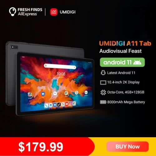 【World Premiere】UMIDIGI A11 Tab Android 11 10.4" 2K Display Helio P22 4GB 128GB 8300mAh Mega Battery Tablet PC