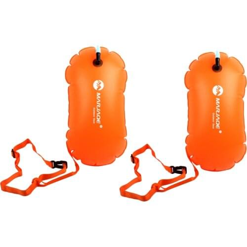 2pcs Swim Buoy Safety Tow Float for Adults - Waterproof & Inflatable - Perfect for Open Water Swimming Training