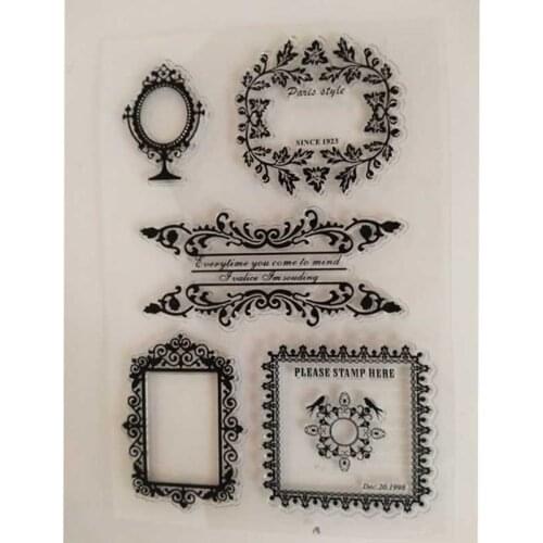 Transparent Clear Stamps Flower border for Scrapbooking DIY Silicone Seal Photo Album Decor Embossing Folder Template
